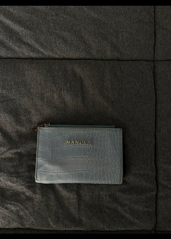 Manu Atelier Mavi manuka Desenli Fermuarlı Kadın Cüzdanı