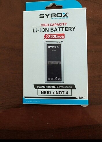 Samsung note4 batarya sifir
