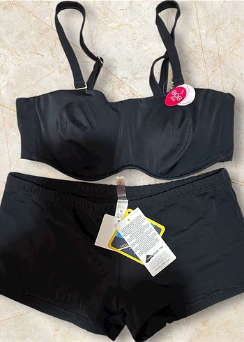 diğer Beden siyah Renk Penti şortlu straplez bikini takımı 80B üst 36 beden alt