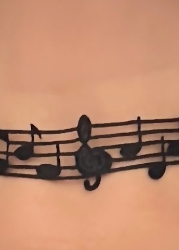 Killstar Dantel choker müzik nota bohem Kolye