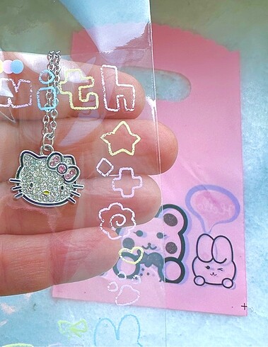 Hello kitty charm çelik kolye