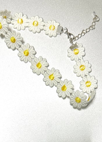 Beden Dantel Papatya Örgü Choker Kolye
