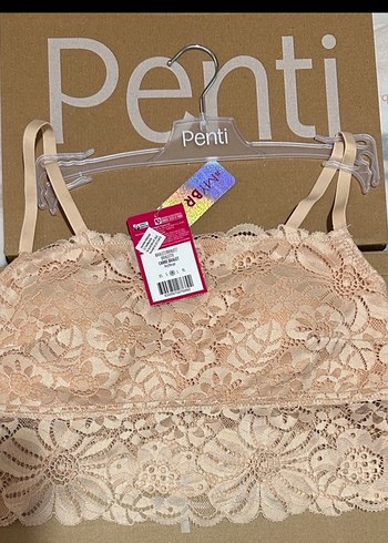 Bej Dantel Bralet ve tayt