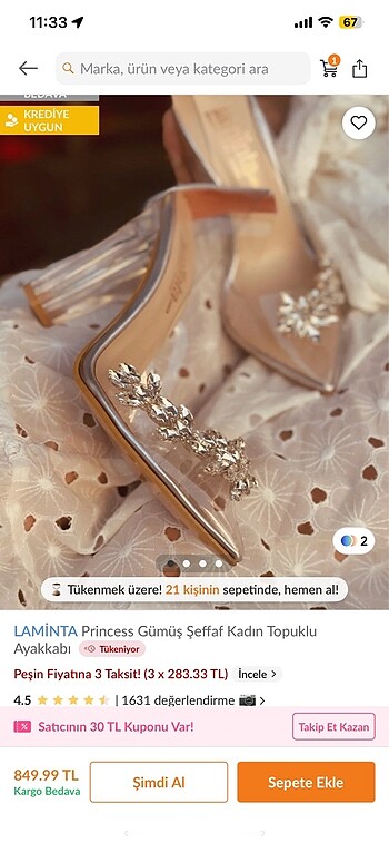 Şeffaf ayakkabı