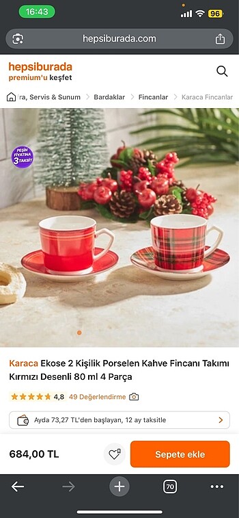 Karaca Kahve fincanı