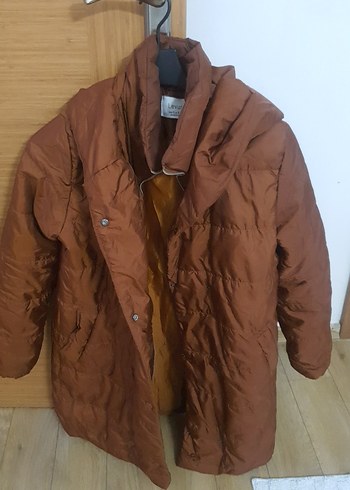 Düğmeli Kahverengi Midi Kadın Ceket