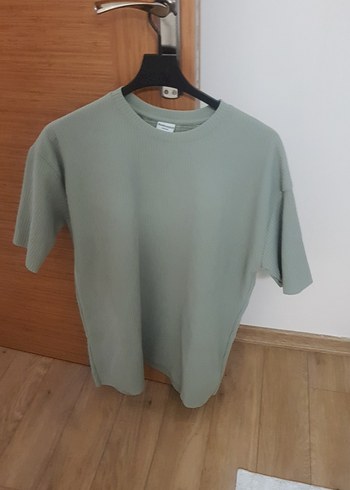 Diğer Gri Oversize Keten Erkek Tişört