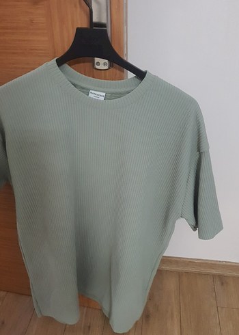 Gri Oversize Keten Erkek Tişört