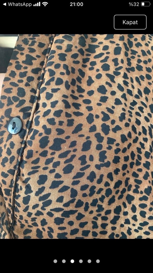 Bohem Leopar Desenli Midi elbise - Görsel 5