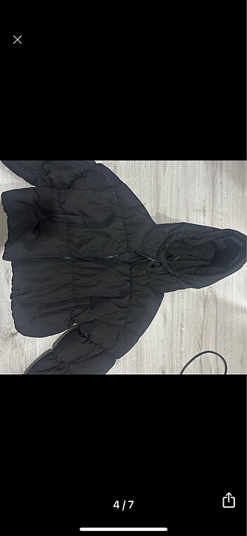 s Beden siyah Renk h&m kapüşonlu şişme mont