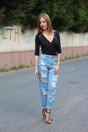 26 Beden mavi Renk Baby blue mom jean
