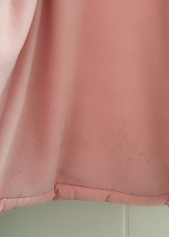 Kızlar için Pembe Peluş Detaylı Mont - Görsel 6