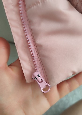 Kızlar için Pembe Peluş Detaylı Mont - Görsel 7