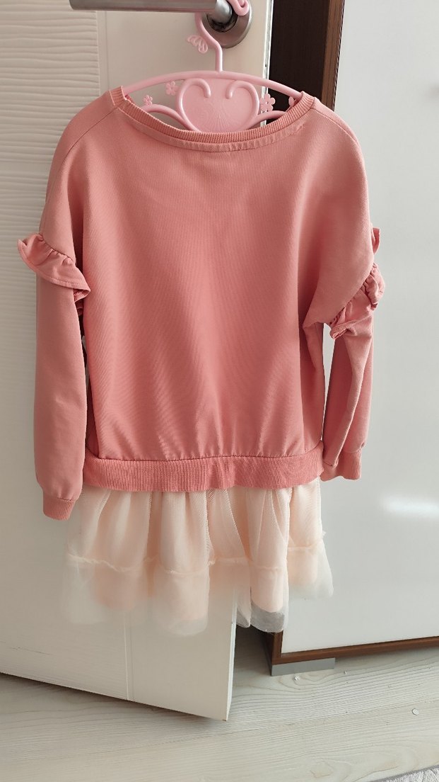 Pembe Uzun Kollu Elbise - Görsel 4