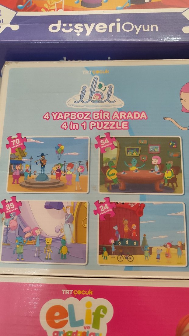 Çocuklar için 3 kutu Renkli Puzzle Seti - Görsel 3