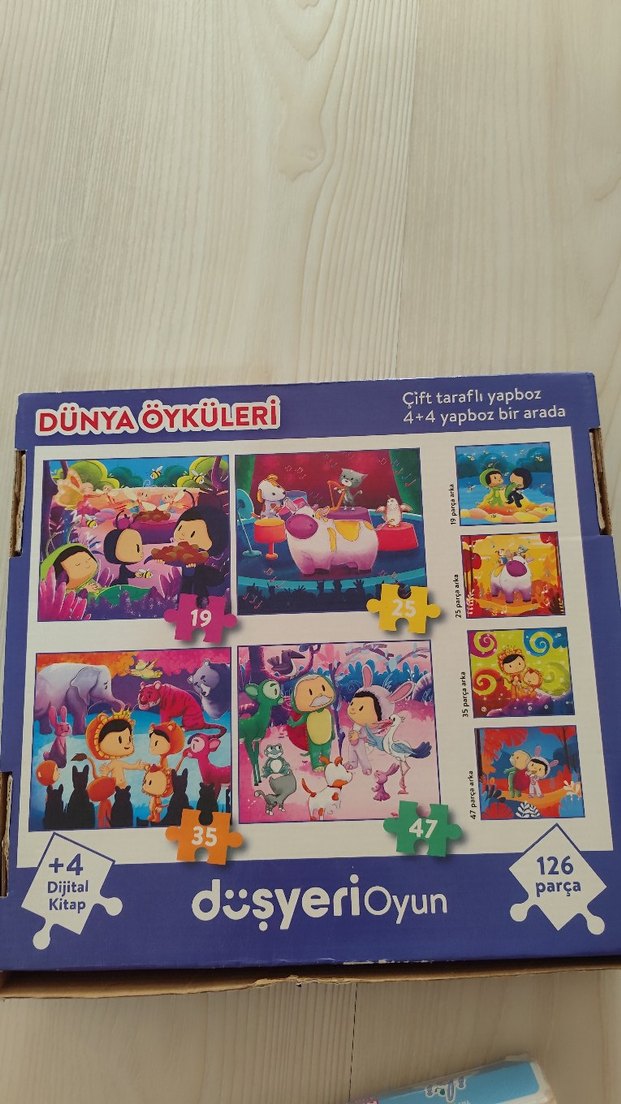Çocuklar için 3 kutu Renkli Puzzle Seti - Görsel 4
