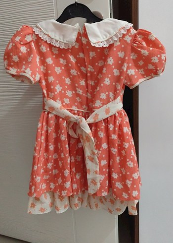 Nakışlı Yakalı Kız Çocuk Elbisesi - Görsel 4