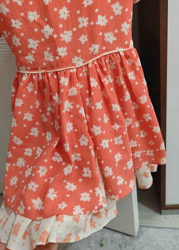 Nakışlı Yakalı Kız Çocuk Elbisesi - Görsel 2