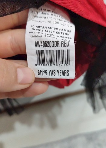 Kız Çocuk Kırmızı Elbise - Görsel 3