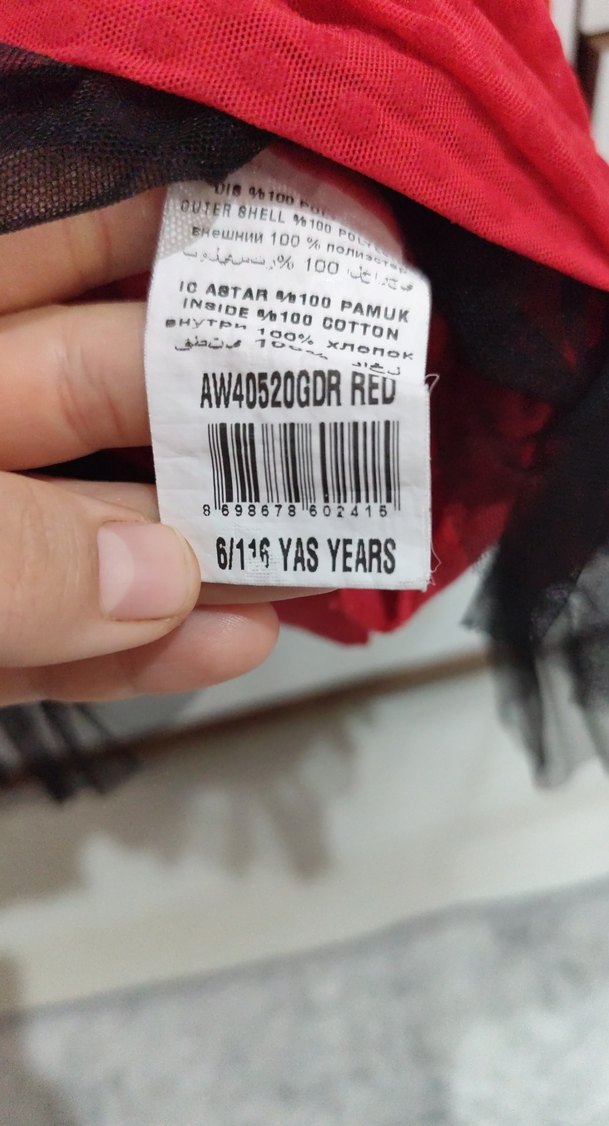 Kız Çocuk Kırmızı Elbise - Görsel 3