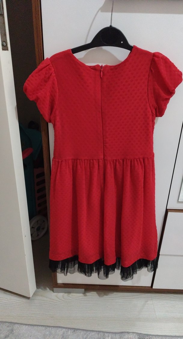 Kız Çocuk Kırmızı Elbise - Görsel 2