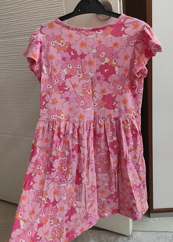 Pembe Çiçekli Kız Çocuk Elbisesi - Görsel 3