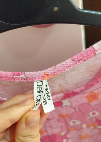 Pembe Çiçekli Kız Çocuk Elbisesi - Görsel 2