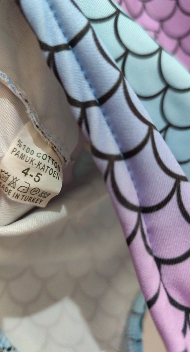 Kız Çocuk Renkli Deniz Kızı Mayo - Görsel 3