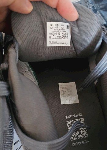 tek ebat Beden Gri Puma Erkek Spor Ayakkabı Velcro Detaylı
