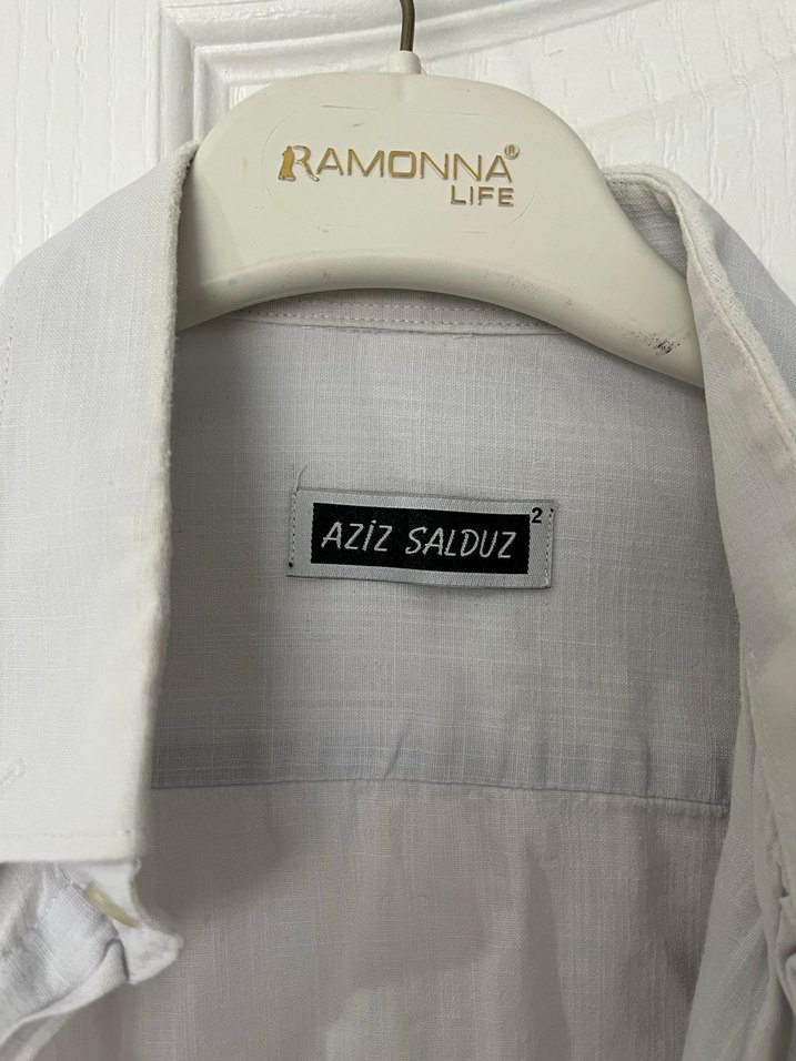 Gri Keten Erkek Kısa Kollu Gömlek - Görsel 3