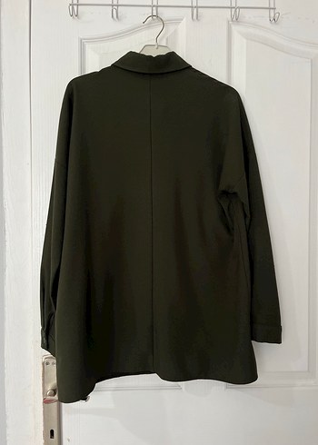 Kadın Haki Keten Düğmeli Gömlek - Görsel 2