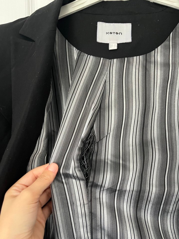 Düğmeli Siyah Kadın Blazer Ceket - Görsel 4