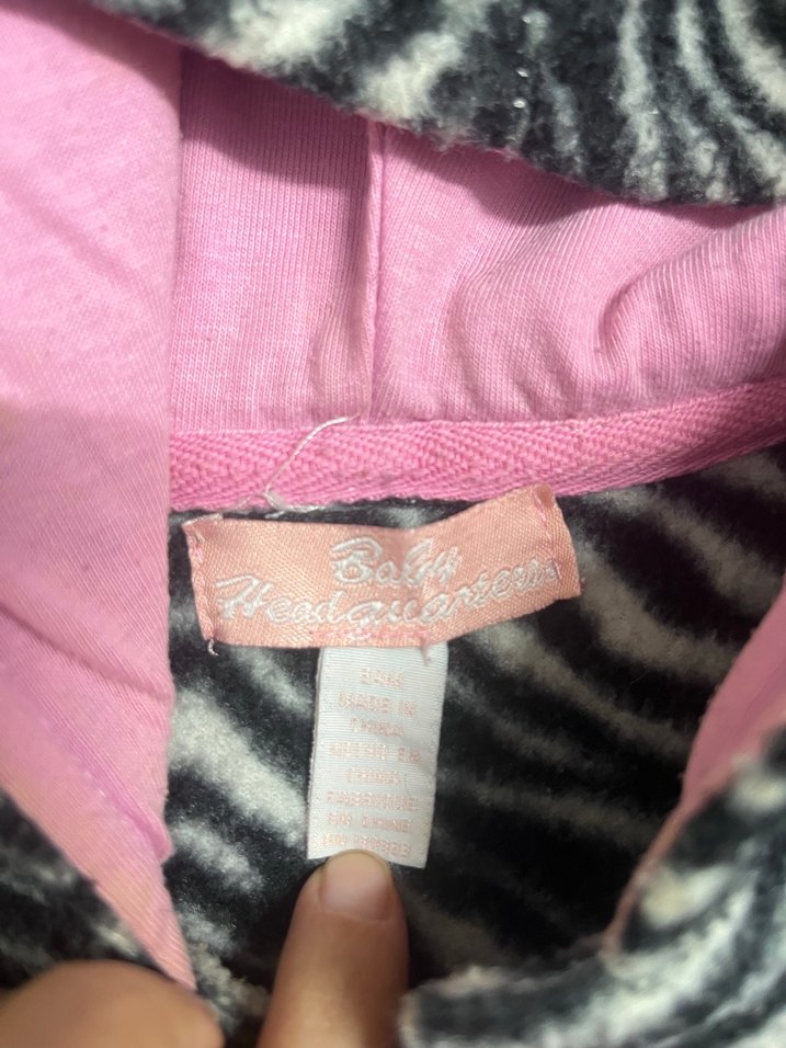 Kız Çocuk Kapüşonlu Zebra Desenli Kürklü Mont - Görsel 3