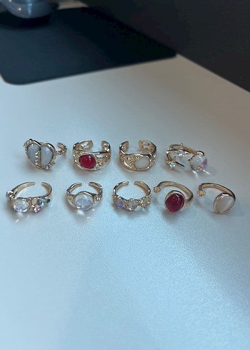 SHEIN 9LU GOLD YÜZÜK SETİ - Görsel 2