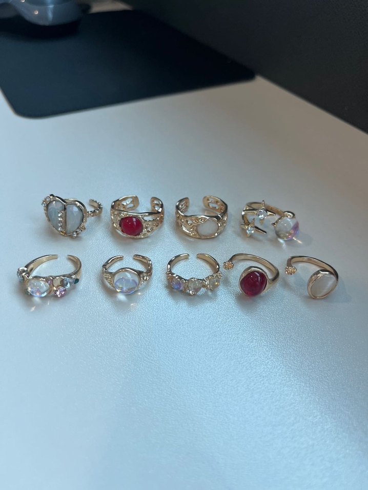 SHEIN 9LU GOLD YÜZÜK SETİ - Görsel 2