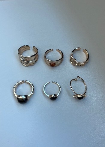 SHEIN 6LI GOLD YÜZÜK SETİ - Görsel 3