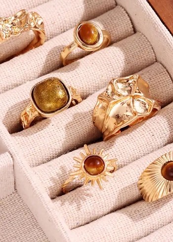 SHEIN 6LI GOLD YÜZÜK SETİ - Görsel 4