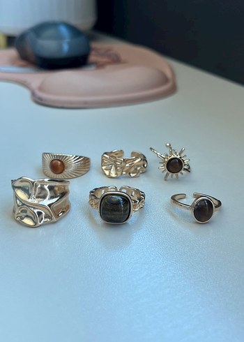 SHEIN 6LI GOLD YÜZÜK SETİ - Görsel 2