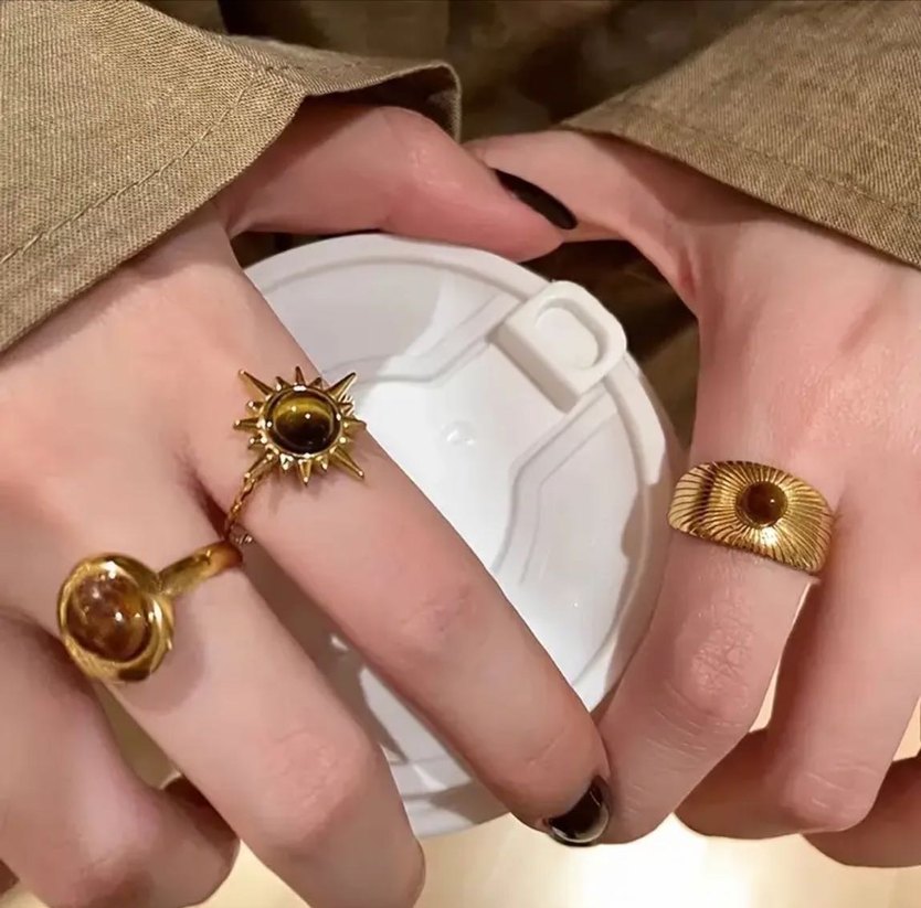 SHEIN 6LI GOLD YÜZÜK SETİ - Görsel 5