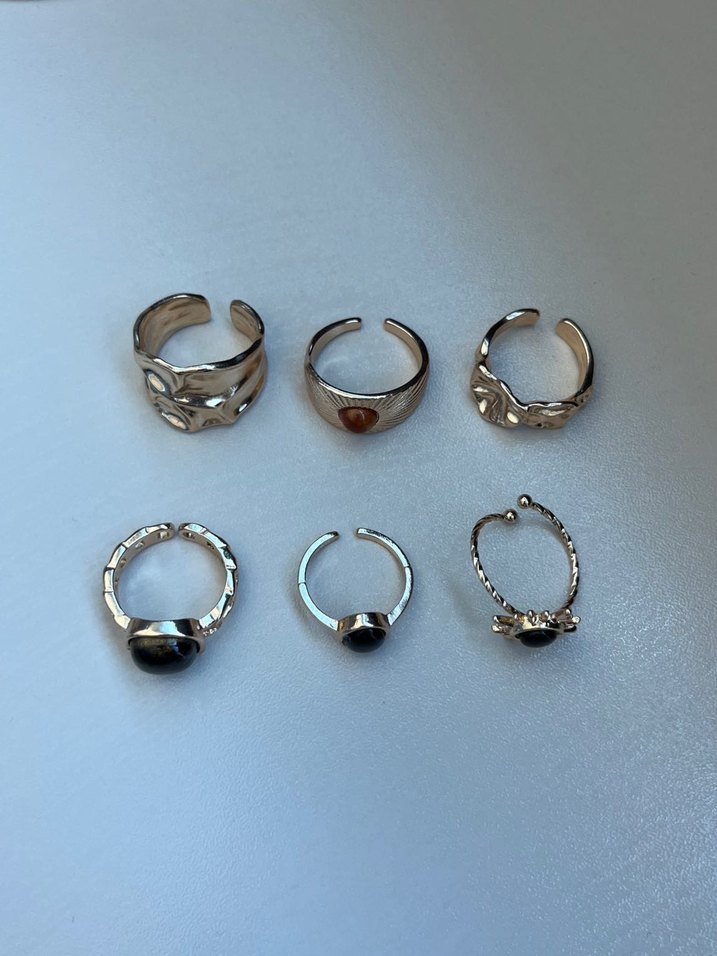 SHEIN 6LI GOLD YÜZÜK SETİ - Görsel 3