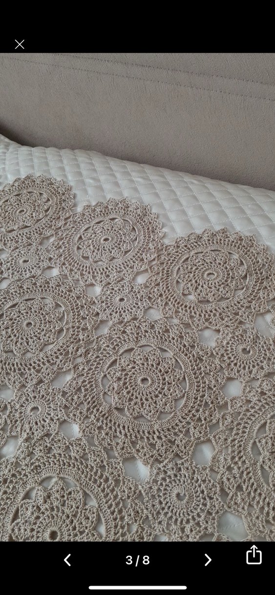 El işi dantel,Bej Yatak Örtüsü - Görsel 5