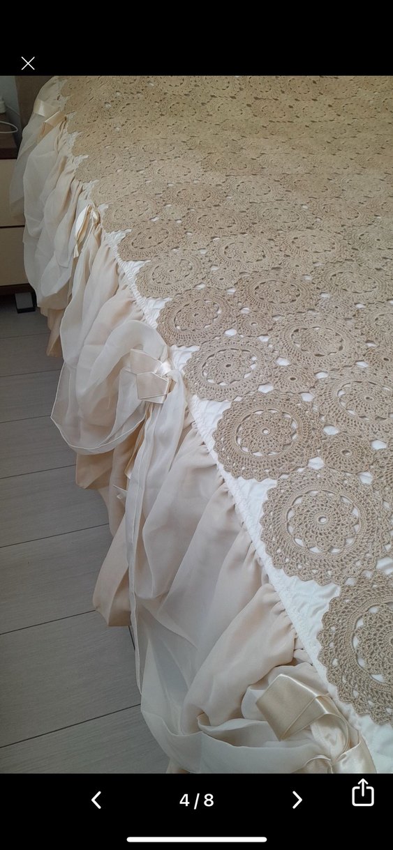 El işi dantel,Bej Yatak Örtüsü - Görsel 2