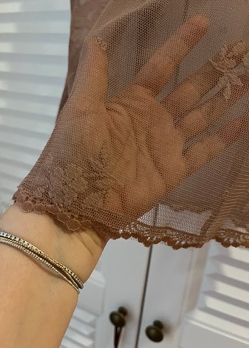 Park Bravo Gül kurusu pembe dantel bluz