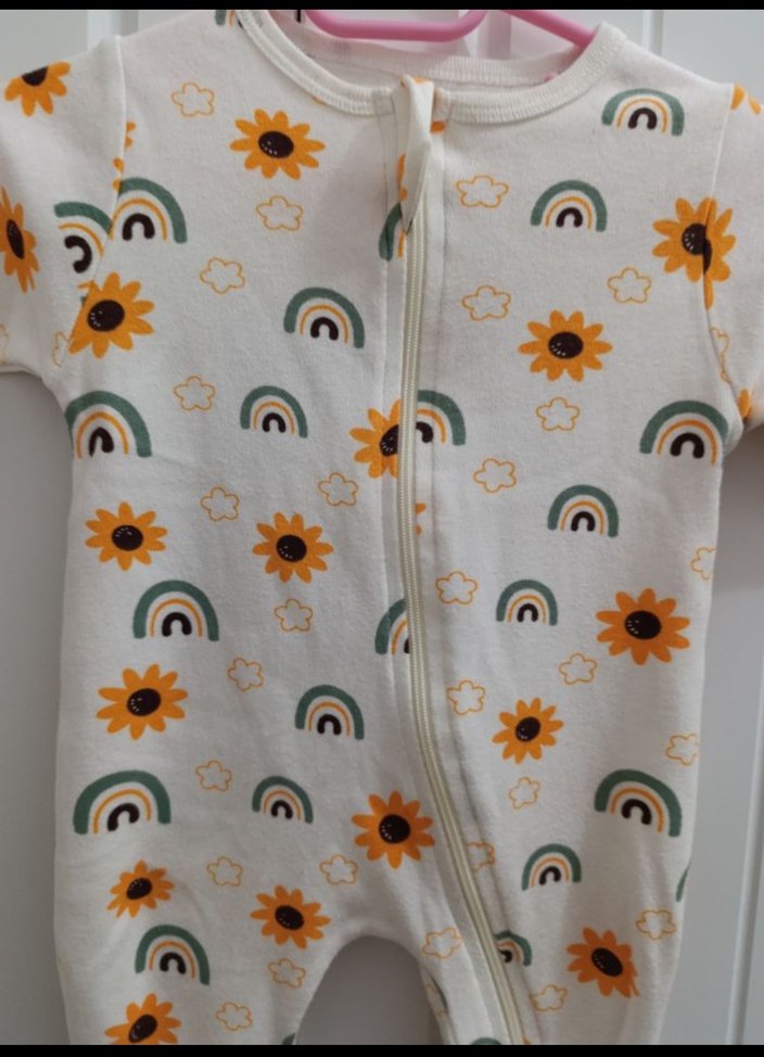 Renkli Baskılı Fermuarlı Bebek Kız Tulum - Görsel 2