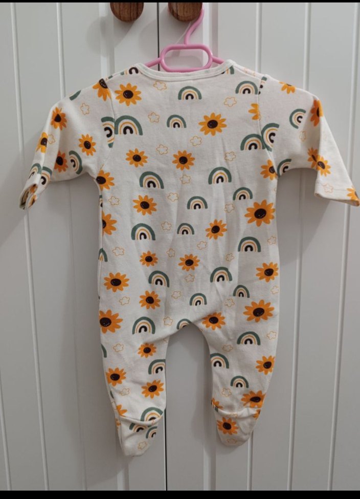 Renkli Baskılı Fermuarlı Bebek Kız Tulum - Görsel 4