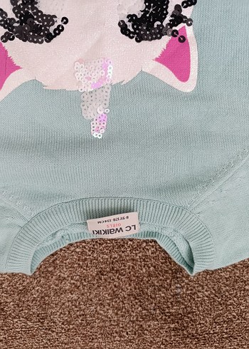 Turkuaz Kız Çocuk Uzun Kollu Triko Kazak - Görsel 3