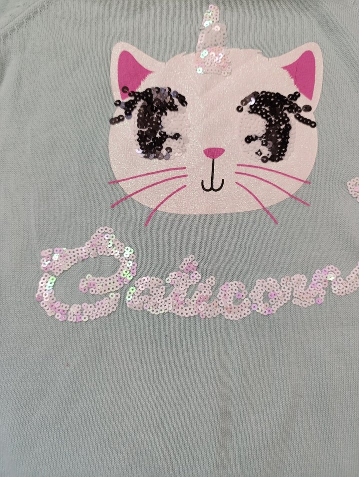 Turkuaz Kız Çocuk Uzun Kollu Triko Kazak - Görsel 2