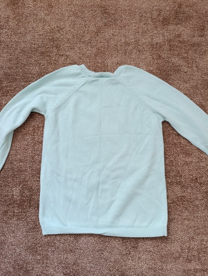 Turkuaz Kız Çocuk Uzun Kollu Triko Kazak - Görsel 5