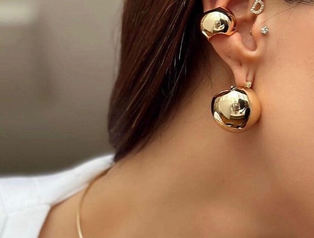  Beden altın Renk Tasarım Bombe Earcuff Gold