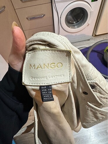 Mango mango s beden krem rengi deri ceket
